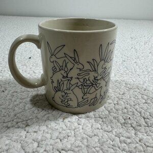 Vintage 1970's Taylor & NG Animated Naughty Rabbits Coffee Mug